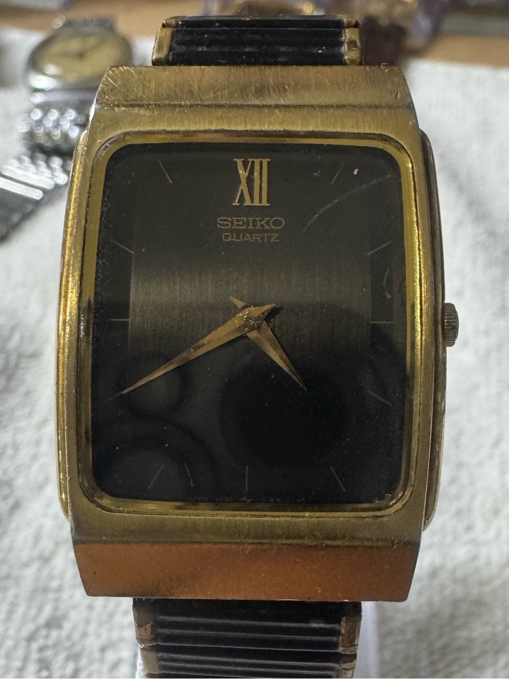Seiko Gold-Tone Case Black Dial Men’s Quartz Watch